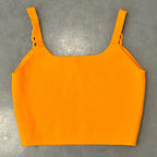 House of Harlow 1960 NWT Knit Crop Top Size Women’s S | Flame Orange Braided Strap, Boho Festival