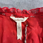 Matilda Jane NWT Red Floral Peplum Blouse Women’s Top Long Sleeve Lace Trim Empire Waist Size M