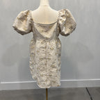 Umgee Heart Pattern Babydoll Dress Size Large NWT | Valentine’s Day Puff Sleeve Square Neck Cream Romantic Dress