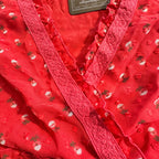 Matilda Jane NWT Red Floral Peplum Blouse Women’s Top Long Sleeve Lace Trim Empire Waist Size M