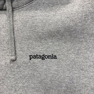 PATAGONIA Gray Hoodie Women's Large Men's Medium| Cozy Unisex Pullover Sweatshirt Back Logo Sustainable