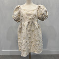 Umgee Heart Pattern Babydoll Dress Size Large NWT | Valentine’s Day Puff Sleeve Square Neck Cream Romantic Dress