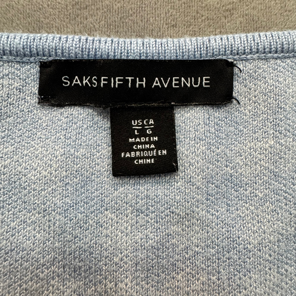 Saks Fifth Avenue Blue & White Gingham Knit Sleeveless Mini Dress - Size Large