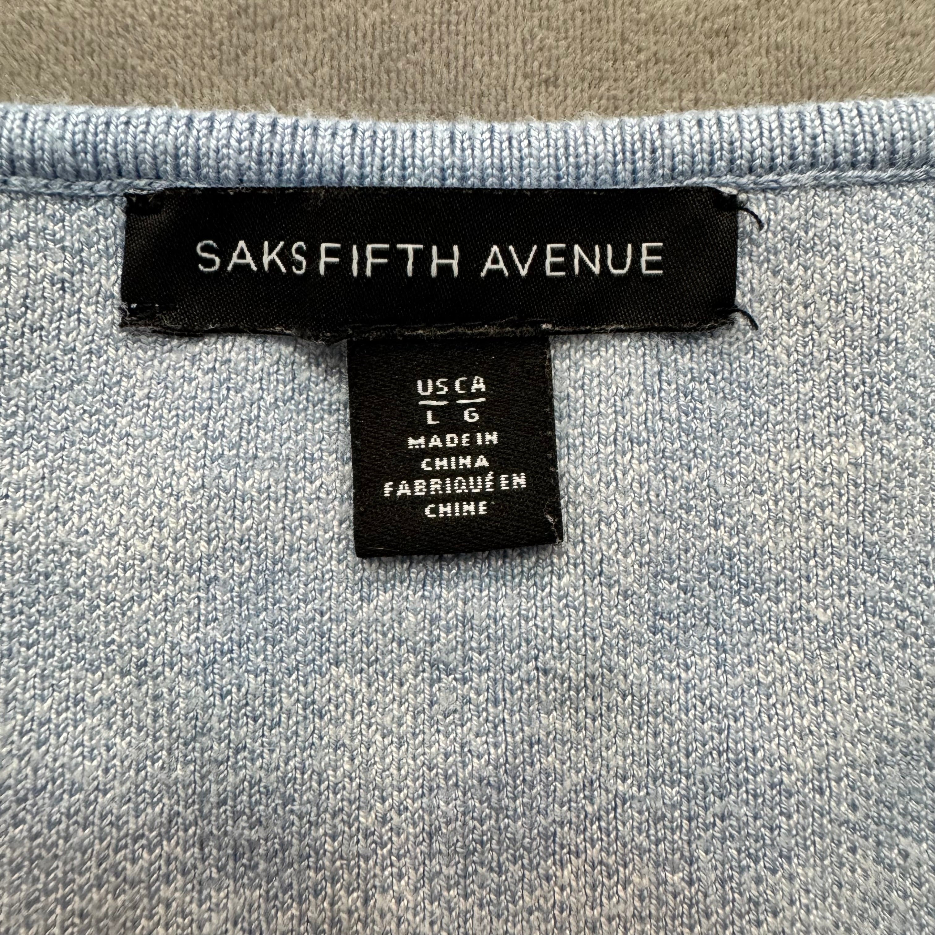Saks Fifth Avenue Blue & White Gingham Knit Sleeveless Mini Dress - Size Large