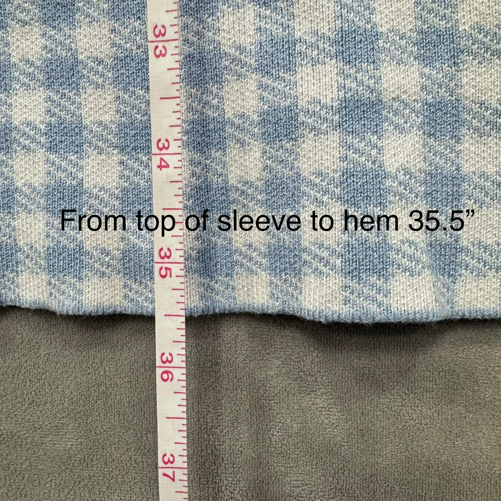 Saks Fifth Avenue Blue & White Gingham Knit Sleeveless Mini Dress - Size Large