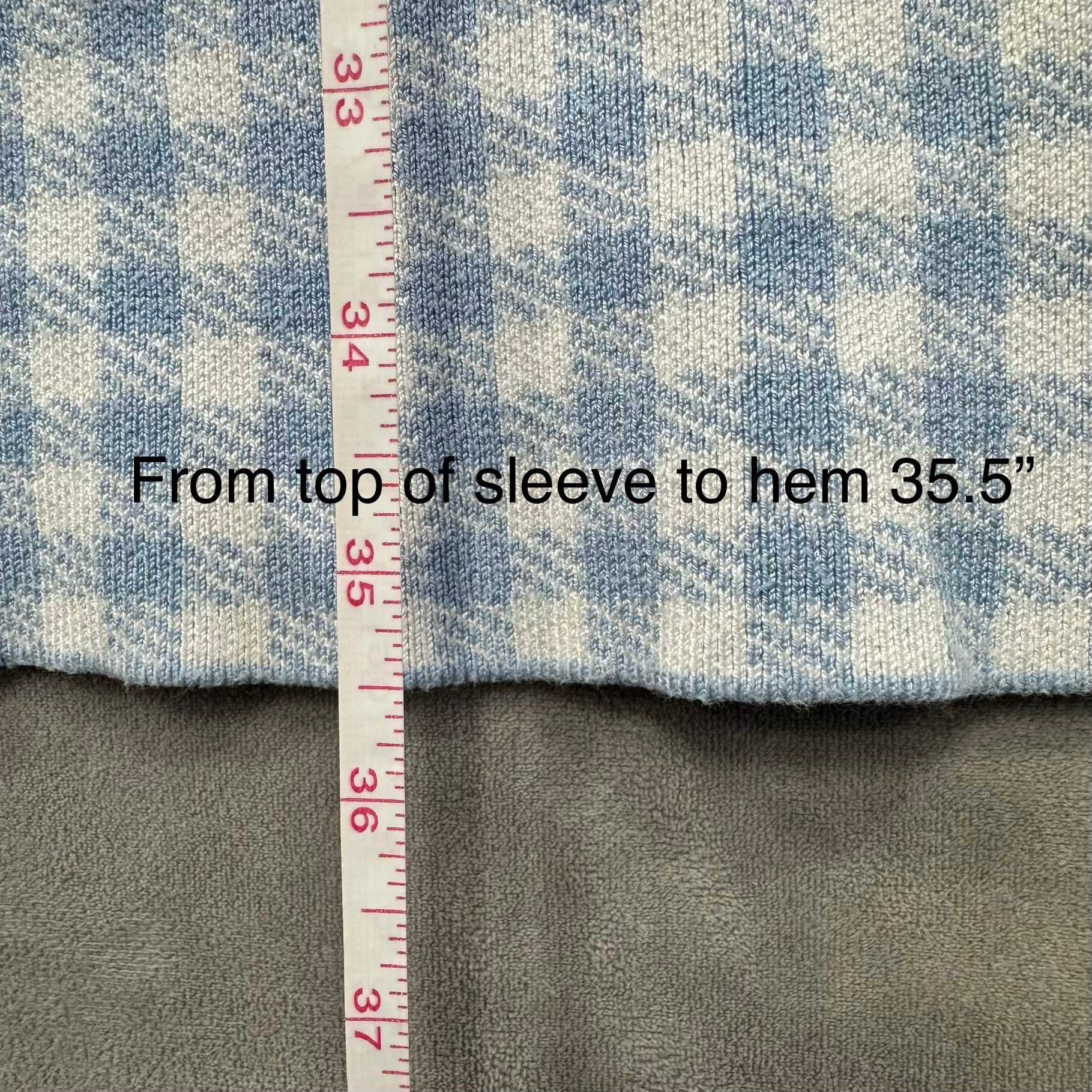 Saks Fifth Avenue Blue & White Gingham Knit Sleeveless Mini Dress - Size Large