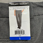 Hilary Radley Houndstooth Pull-On Slim Pants | Tummy Control | Mid Rise | Size Large | NWT