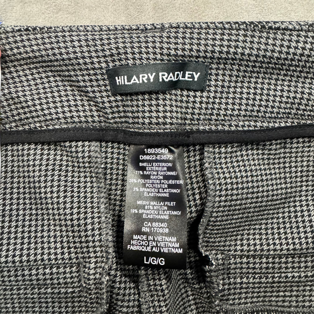 Hilary Radley Houndstooth Pull-On Slim Pants | Tummy Control | Mid Rise | Size Large | NWT
