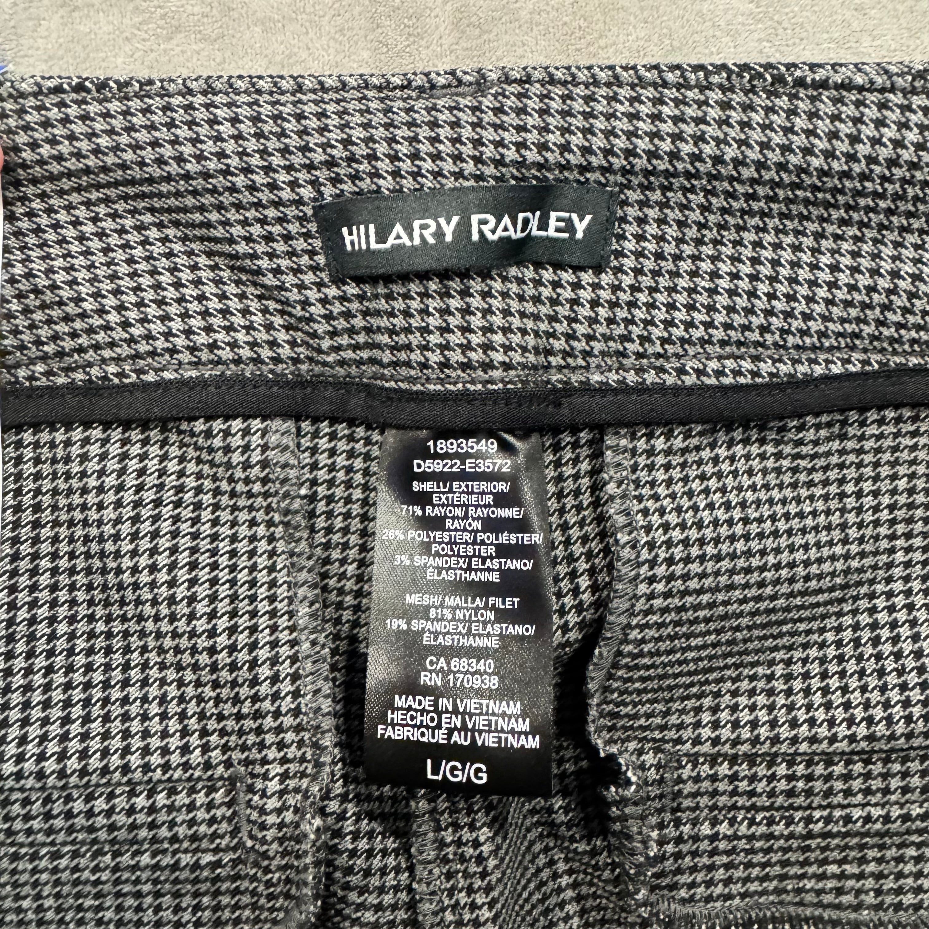 Hilary Radley Houndstooth Pull-On Slim Pants | Tummy Control | Mid Rise | Size Large | NWT