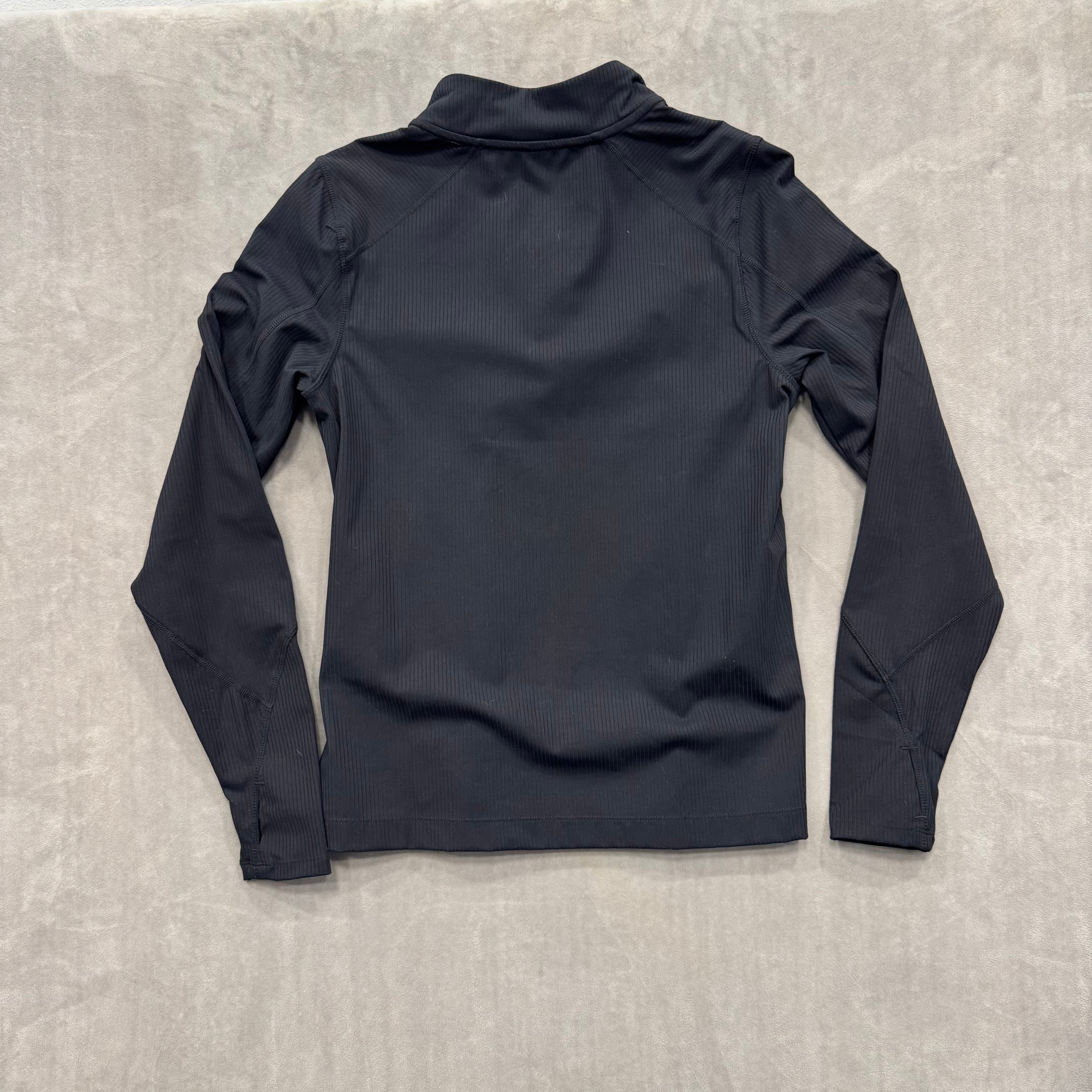 Mondetta Active Ribbed 1/2 Zip Performance Top with Thumbholes - NWT - Black - Medium