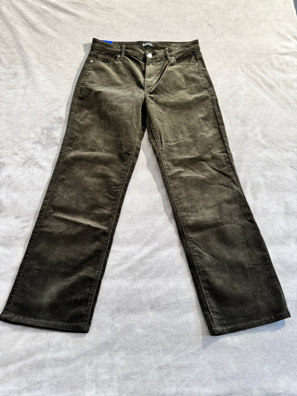 Buffalo David Bitton Nyla Straight Leg Stretch Corduroy Pants - NWT - Rosemary Green - Size Women’s 10/30 waist