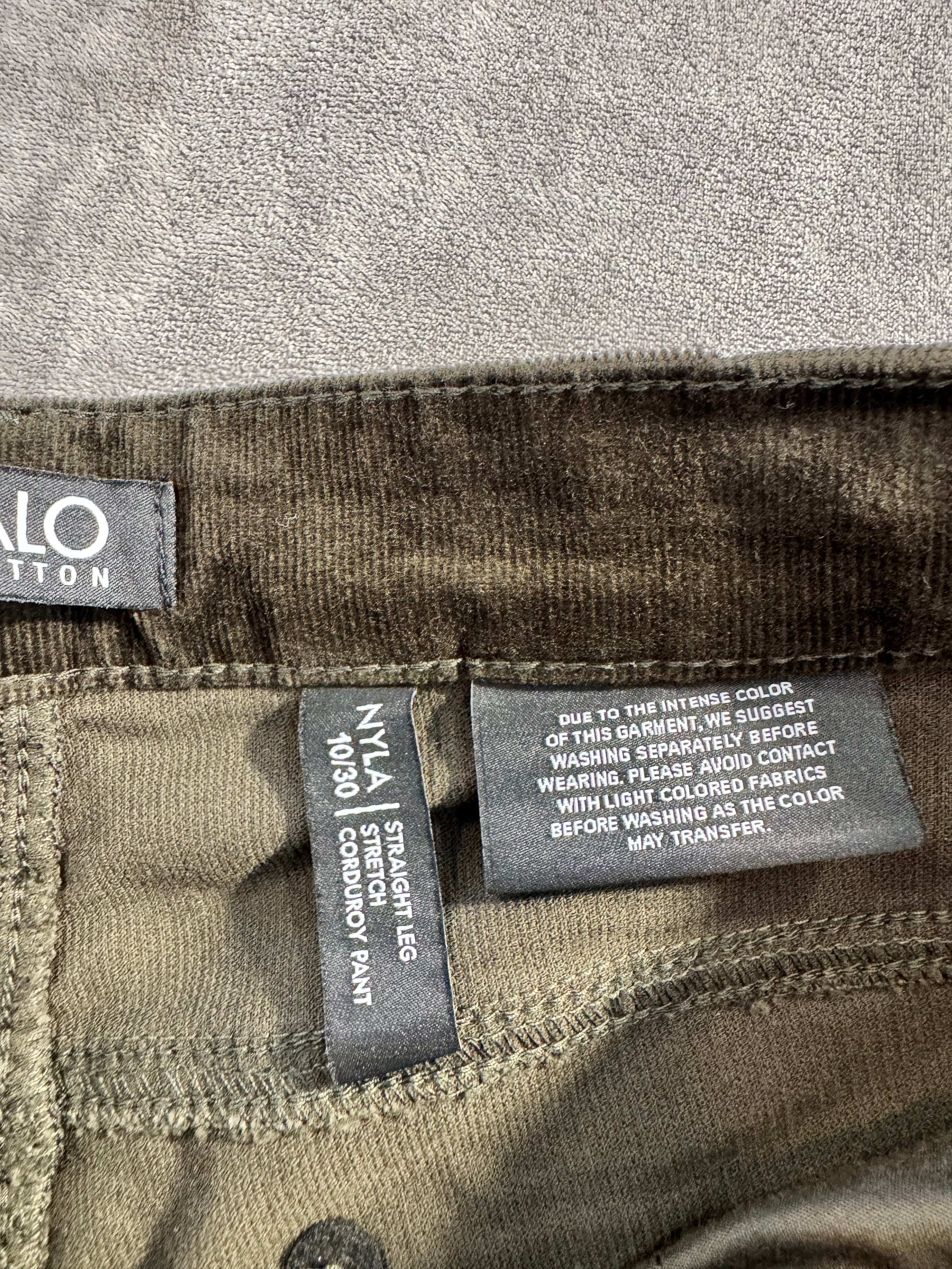 Buffalo David Bitton Nyla Straight Leg Stretch Corduroy Pants - NWT - Rosemary Green - Size Women’s 10/30 waist