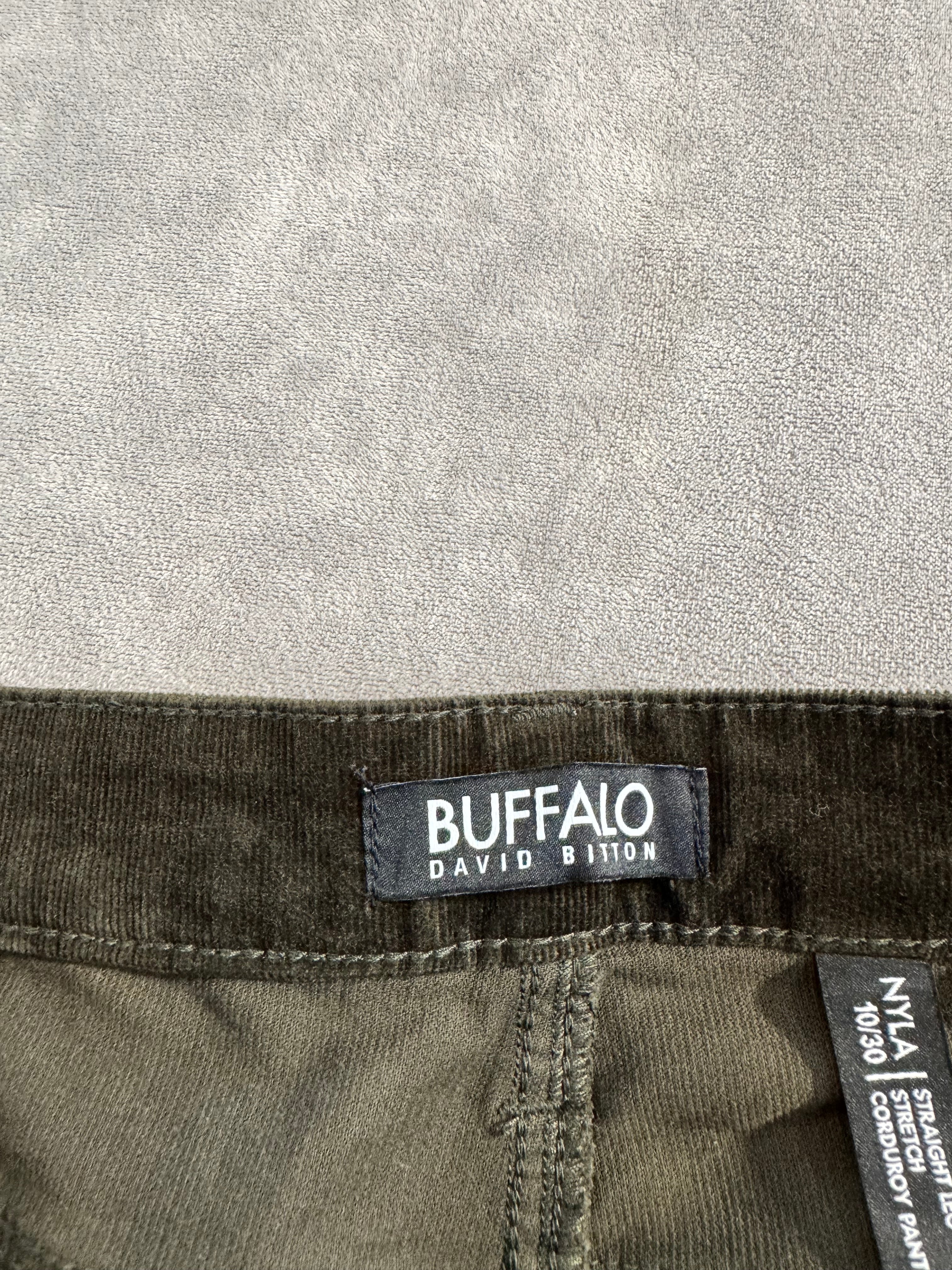 Buffalo David Bitton Nyla Straight Leg Stretch Corduroy Pants - NWT - Rosemary Green - Size Women’s 10/30 waist