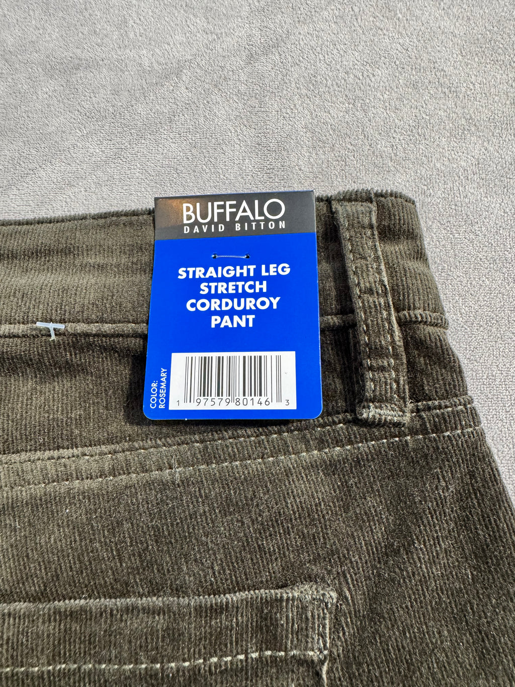 Buffalo David Bitton Nyla Straight Leg Stretch Corduroy Pants - NWT - Rosemary Green - Size Women’s 10/30 waist