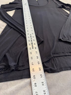 Free People Black Ribbed Long Sleeve Scoop Neck Tunic Top - Size Medium
