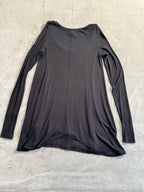 Free People Black Ribbed Long Sleeve Scoop Neck Tunic Top - Size Medium