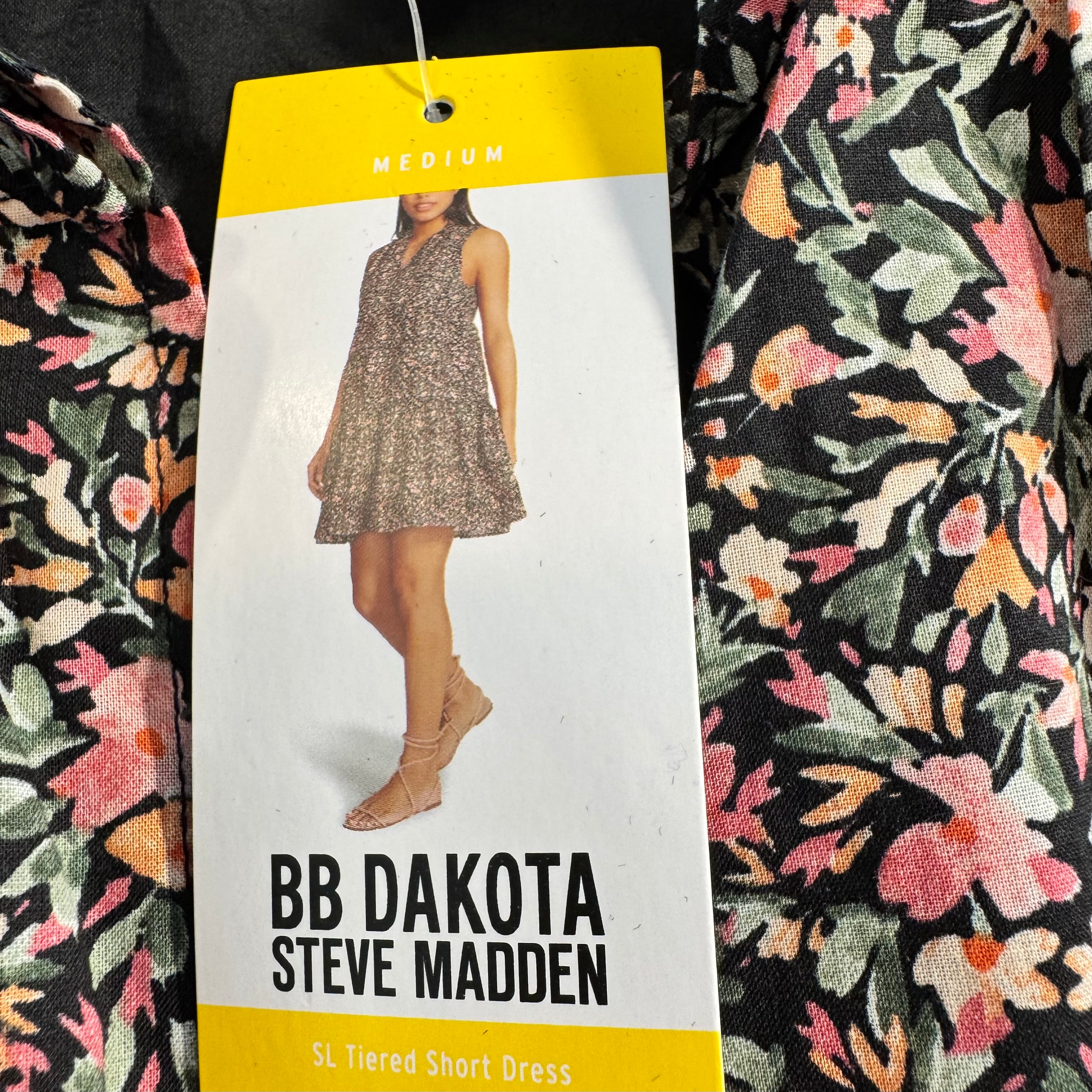 BB Dakota by Steve Madden Floral SL Tiered Short Dress - Size Medium - NWT