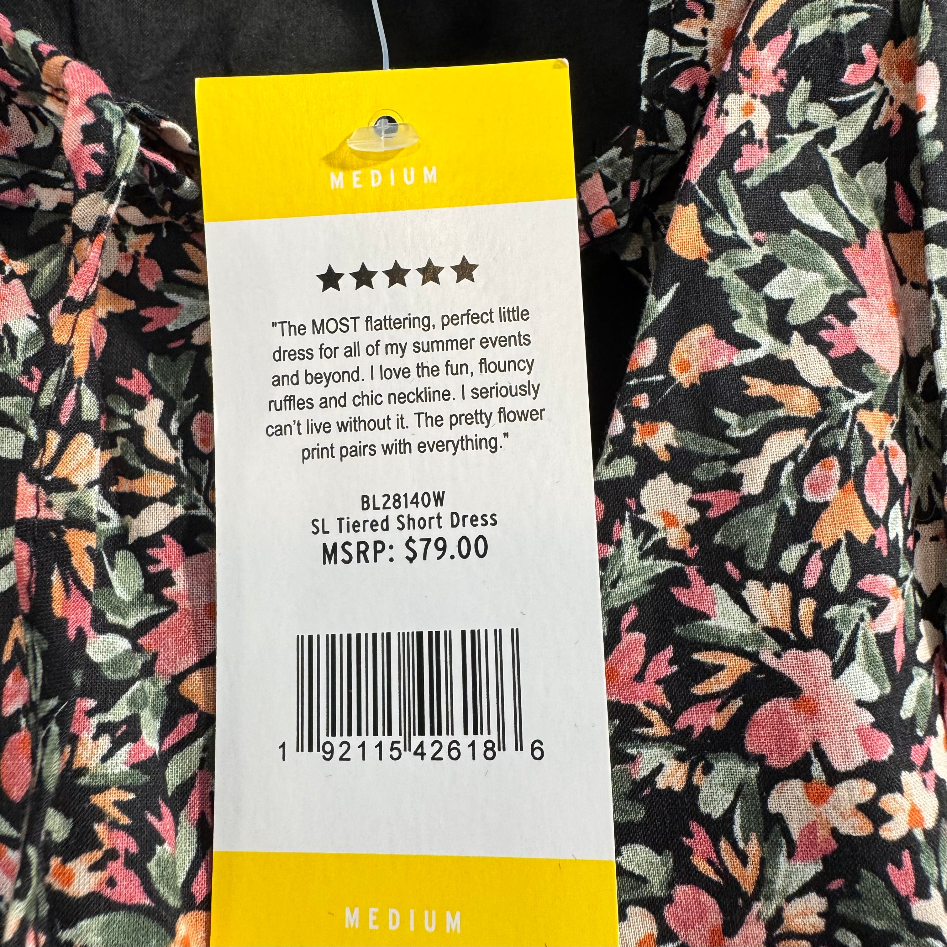 BB Dakota by Steve Madden Floral SL Tiered Short Dress - Size Medium - NWT