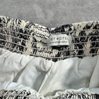 Paper Crane Black & White Mixed Print Smocked Crop Top & Wide Leg Pants Set — Size Medium — NWT