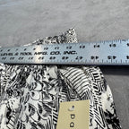 Paper Crane Black & White Mixed Print Smocked Crop Top & Wide Leg Pants Set — Size Medium — NWT