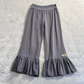 Matilda Jane "An Unpredictable Clothing Company" Gray Ruffle Hem Crop Pants - Size Medium
