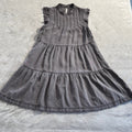 Anthropologie Tiered Sleeveless Mini Dress in Charcoal Gray