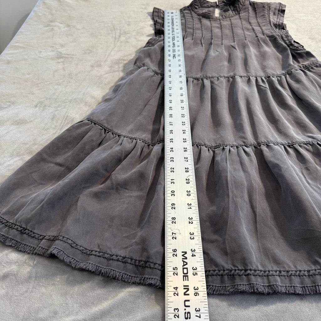 Anthropologie Tiered Sleeveless Mini Dress in Charcoal Gray