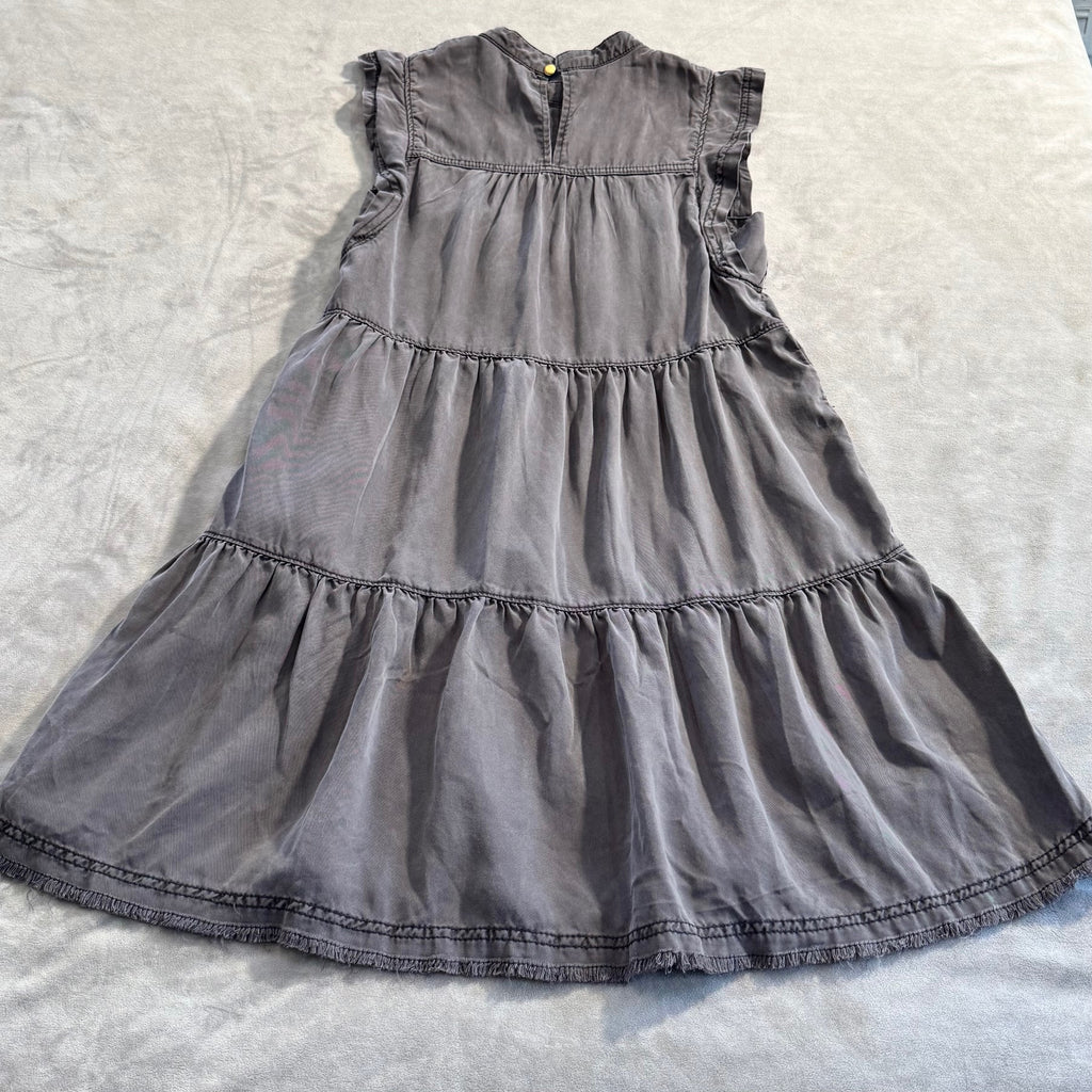 Anthropologie Tiered Sleeveless Mini Dress in Charcoal Gray