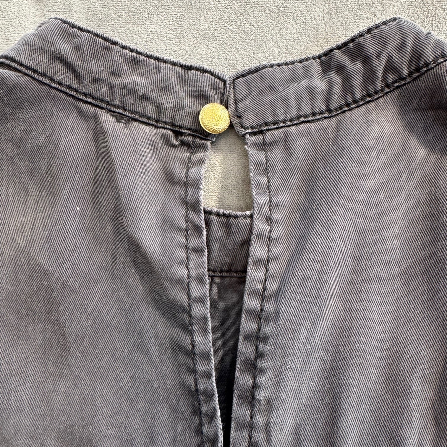 Anthropologie Tiered Sleeveless Mini Dress in Charcoal Gray
