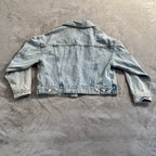 Wild Fable Distressed Light Wash Cropped Denim Jacket - Size Large - 100% Cotton