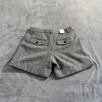 NWT Gap Women's Size 4 Wool Blend Tweed Cuffed Shorts Gray Black Herringbone