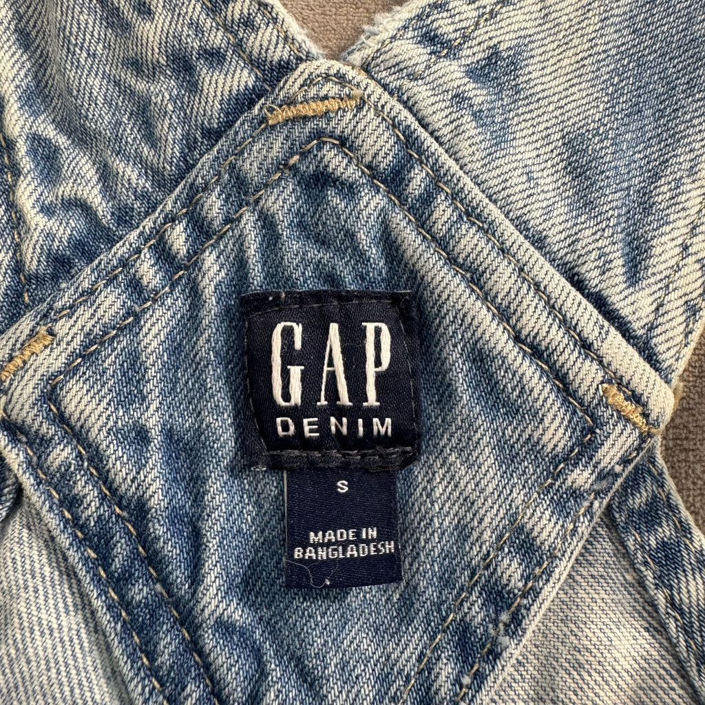 GAP Denim Overall Shorts Women’s Size Small – Light Wash Distressed Cutoff Romper