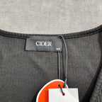 NWT Cider Women's Size XS Black Ribbed V-Neck Short Sleeve Crop Top
