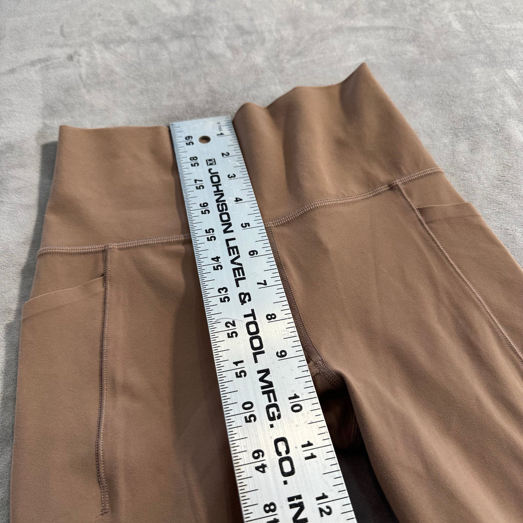 Athleta Salutation Stash Tight Leggings XXS Brown High Rise Yoga Pants Pockets