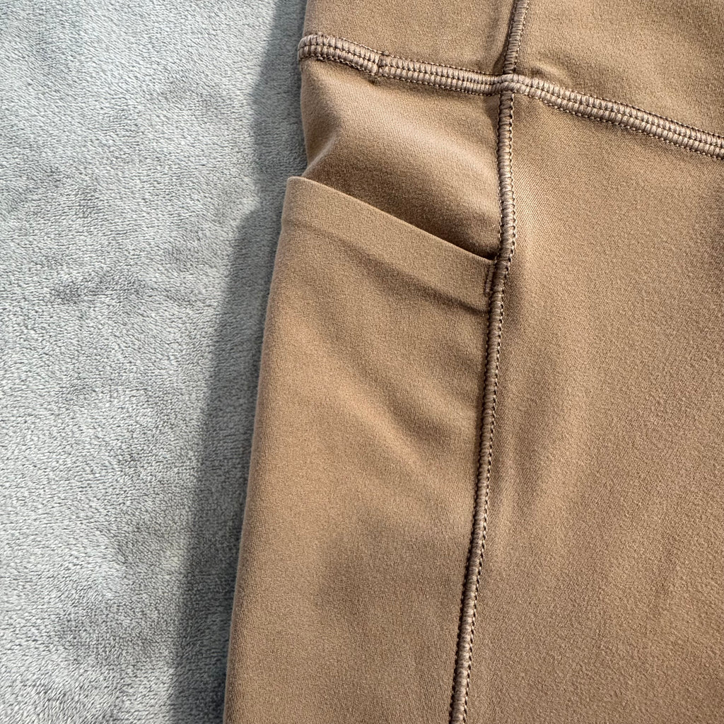 Athleta Salutation Stash Tight Leggings XXS Brown High Rise Yoga Pants Pockets