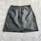 Abercrombie & Fitch Black Faux Leather Mini Skirt – A-Line, Back Zip, Lined – Women's Size XS