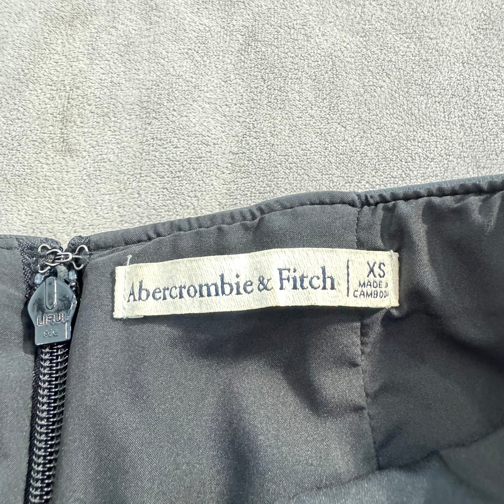 Abercrombie & Fitch Black Faux Leather Mini Skirt – A-Line, Back Zip, Lined – Women's Size XS