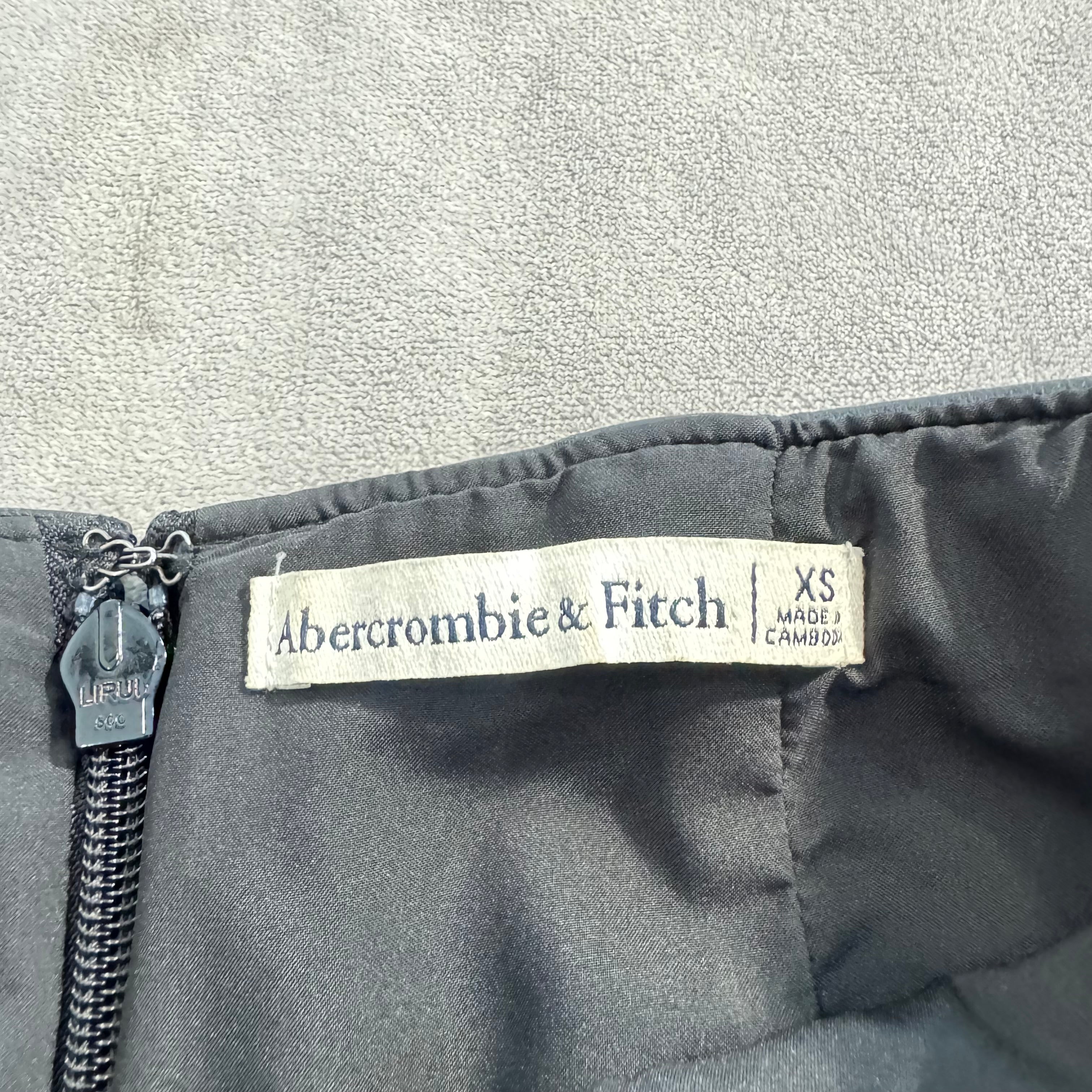 Abercrombie & Fitch Black Faux Leather Mini Skirt – A-Line, Back Zip, Lined – Women's Size XS
