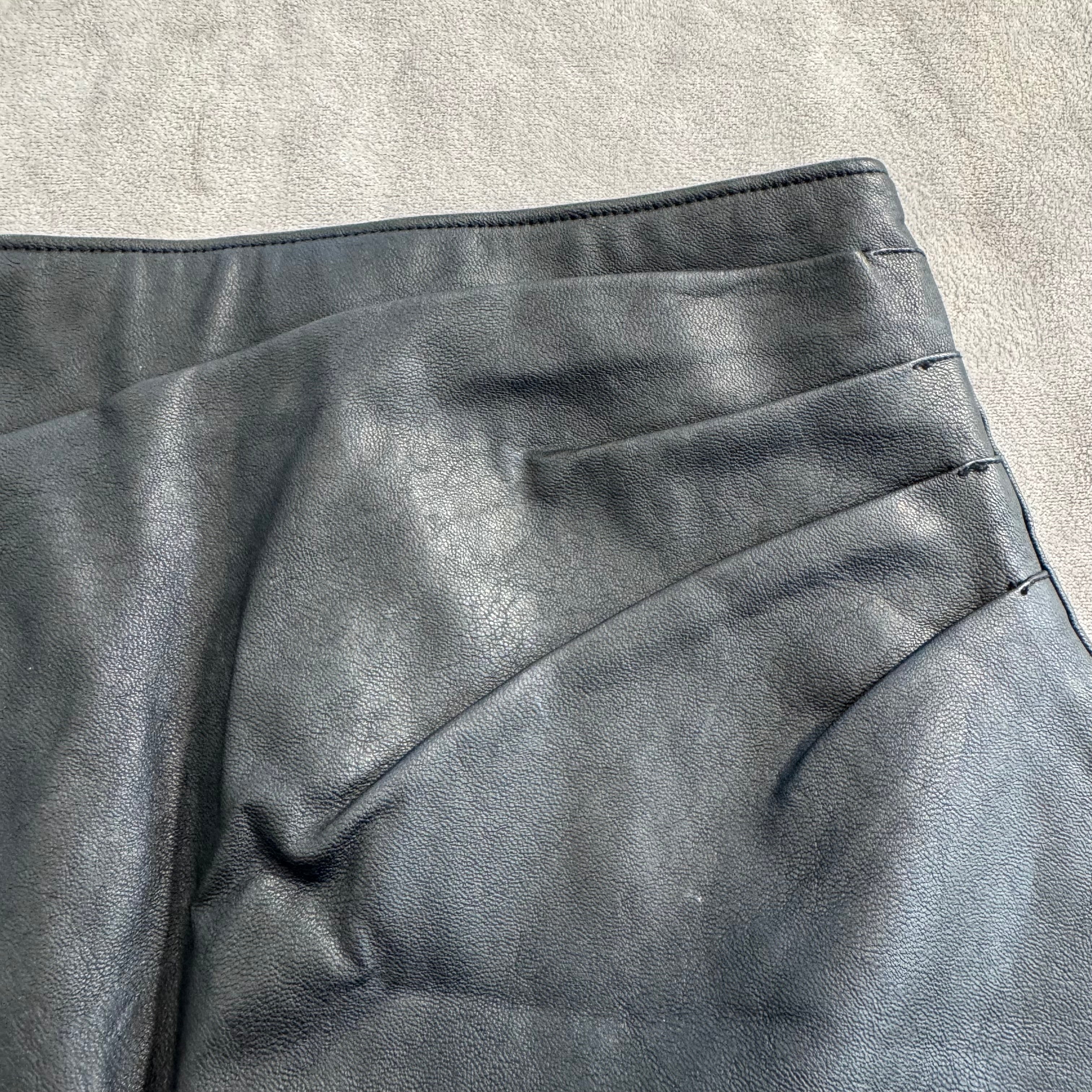 Abercrombie & Fitch Black Faux Leather Mini Skirt – A-Line, Back Zip, Lined – Women's Size XS