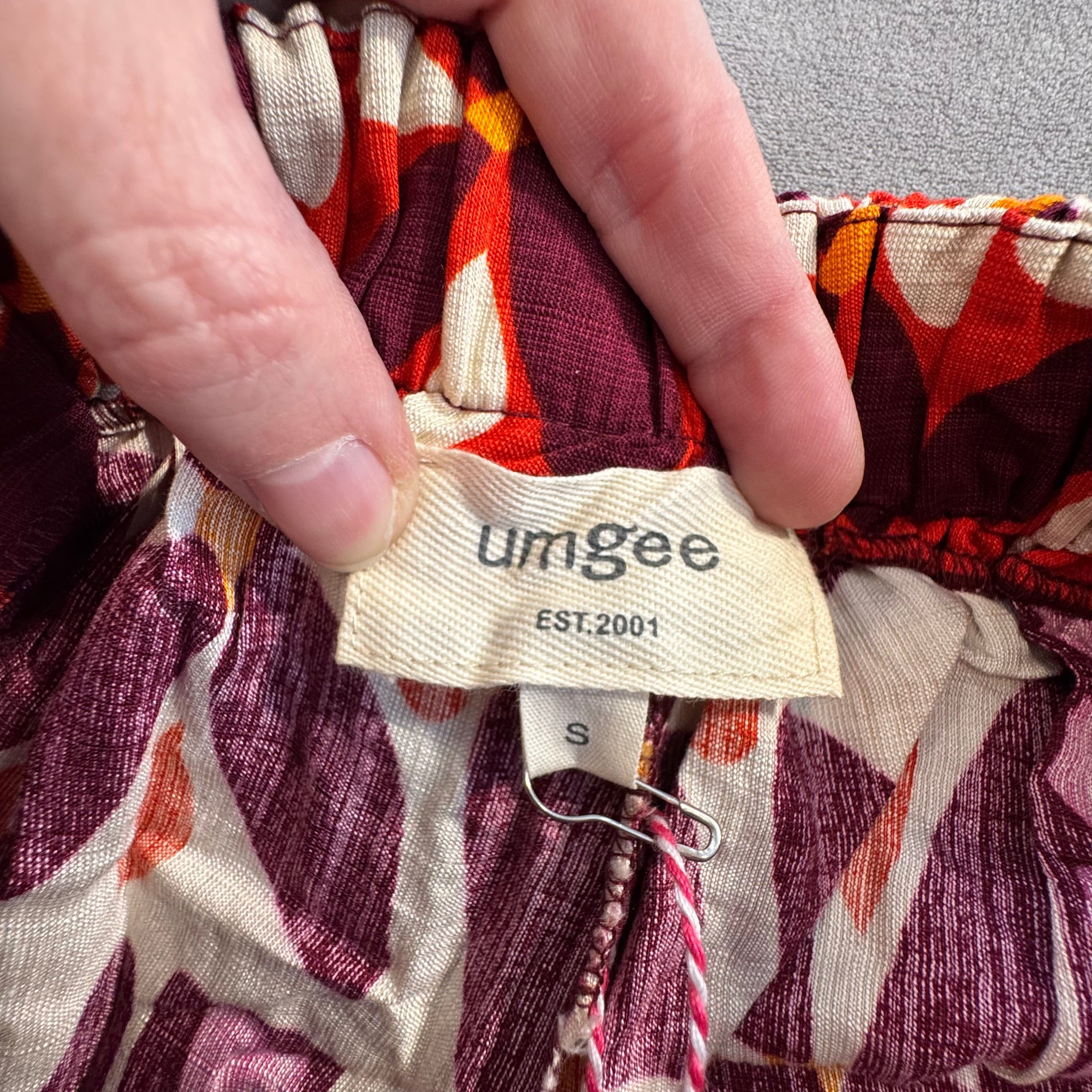 NWT Umgee Boho Wide Leg Floral Print Pants – Elastic Waist Palazzo Style – Size S
