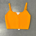 House of Harlow 1960 NWT Knit Crop Top Size Women’s S | Flame Orange Braided Strap, Boho Festival