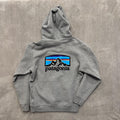 PATAGONIA Gray Hoodie Women's Large Men's Medium| Cozy Unisex Pullover Sweatshirt Back Logo Sustainable